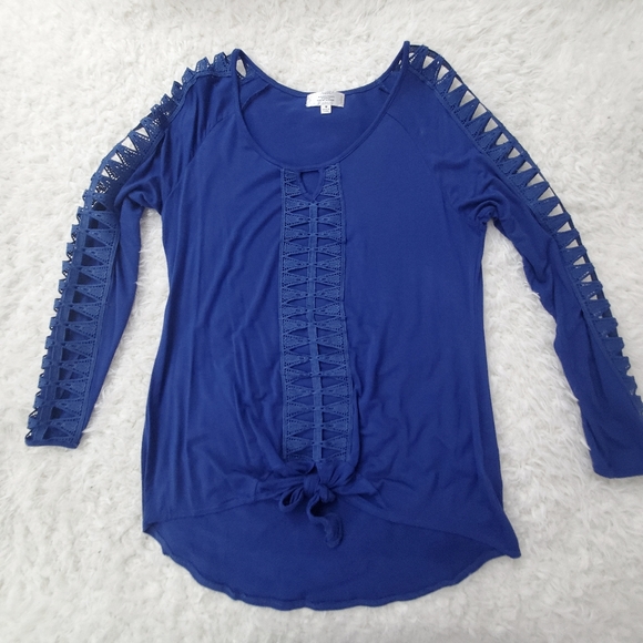 Shannon Ford Tops Shannon Ford Peekaboo Lace Tie Front Top Poshmark